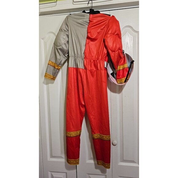 Red Power Ranger Dino Fury Muscle Costume Child Boys 7-8 Halloween DAMAGED - Picture 4 of 9